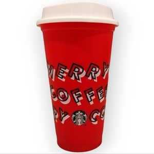 Starbucks Red Holiday "Merry Coffee" Cup 16 fl.oz.
